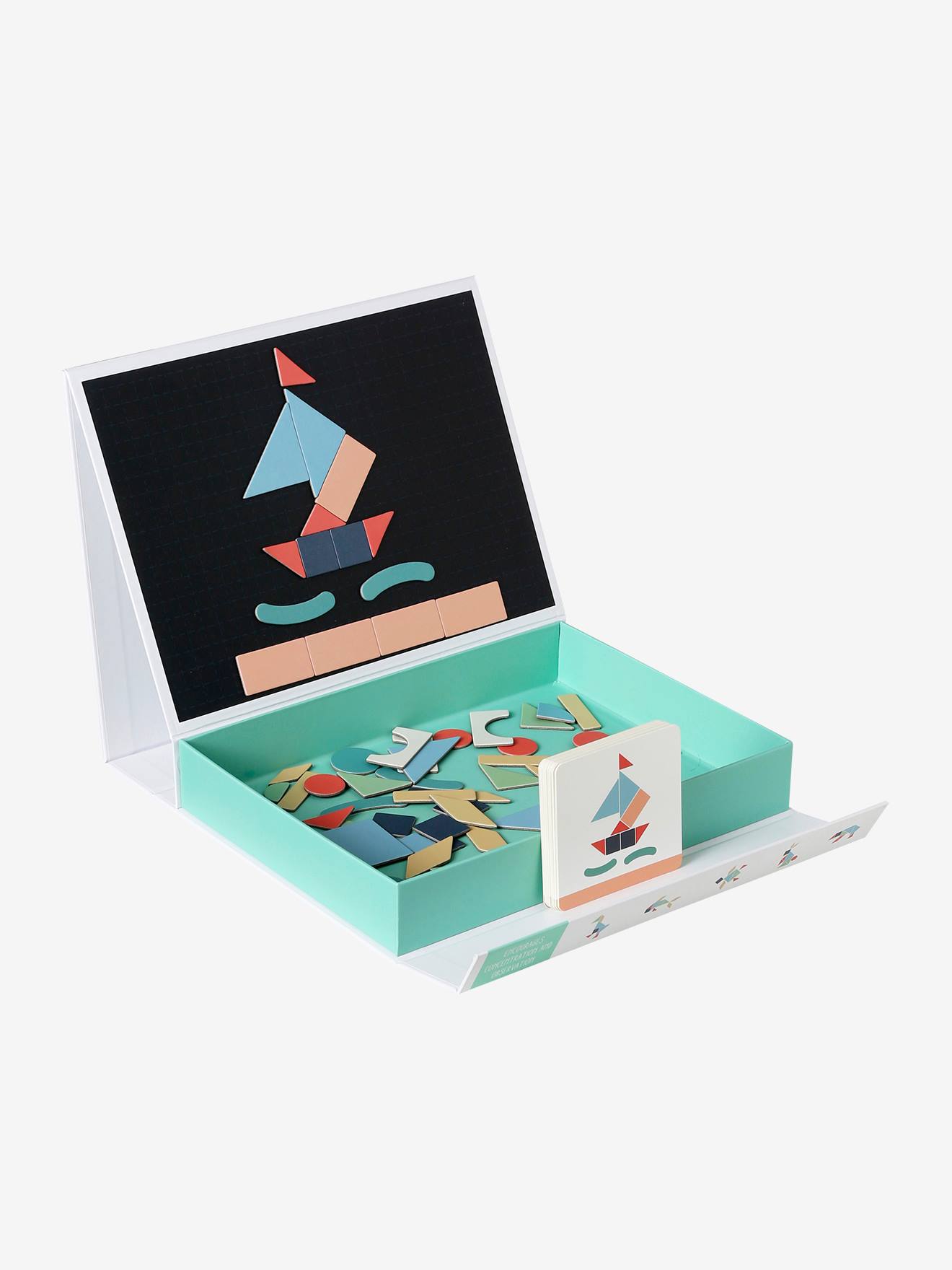 Tangram magnétique multicolore