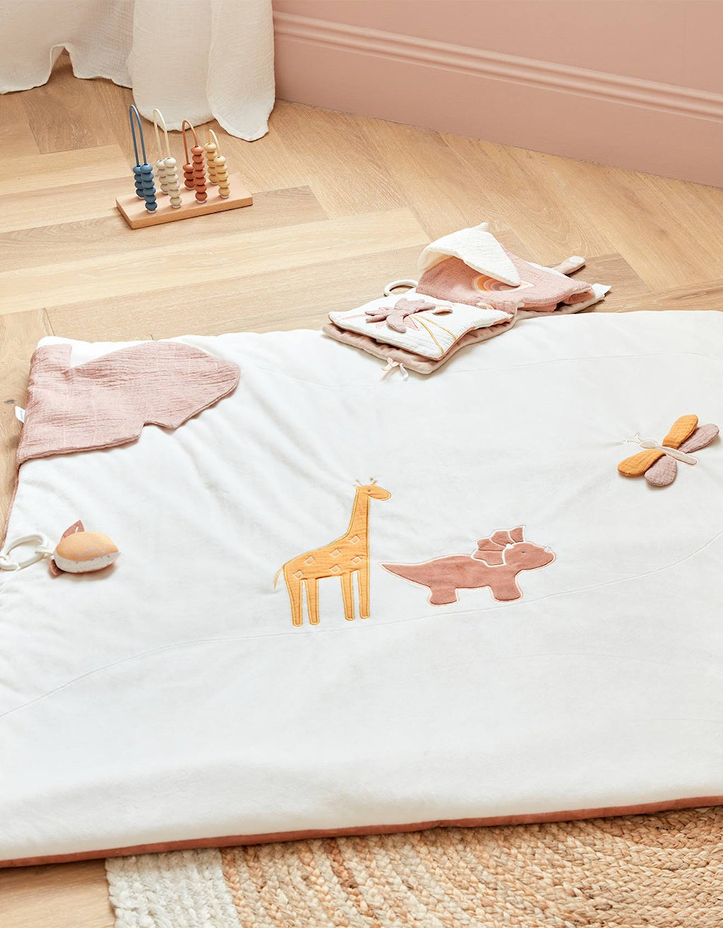 Tapis d'activités popsie en mousseline blanc