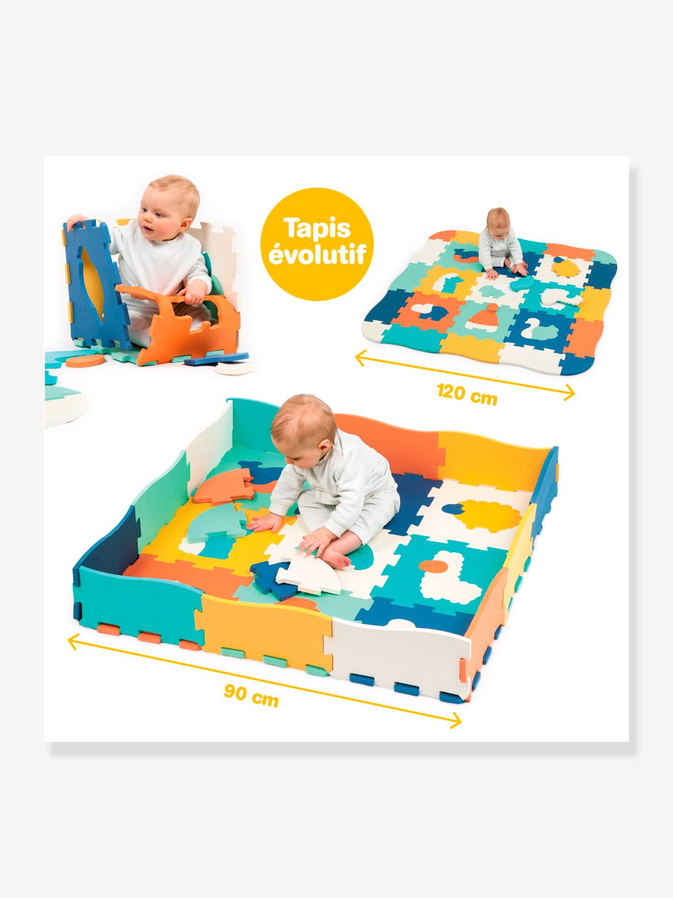 Tapis dalles bords et coins multicolore