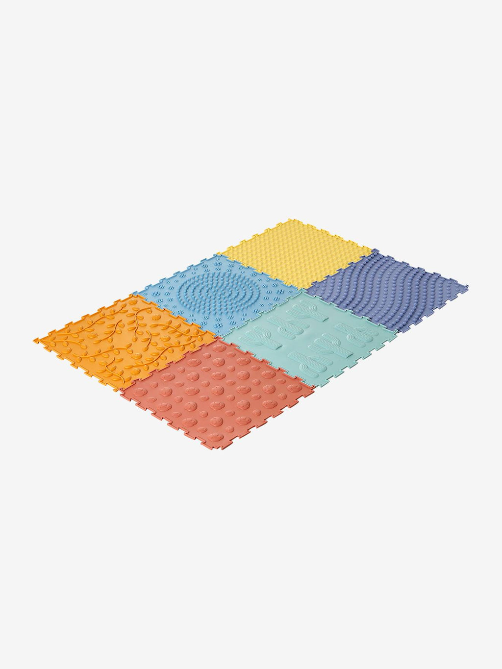 Tapis dalles sensorielles en silicone multicolore