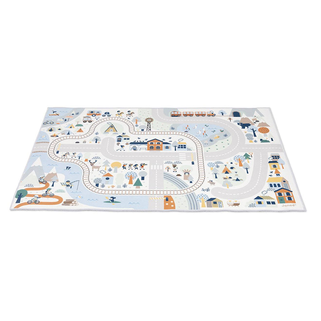 Tapis de jeu avec circuit, la vallée blanche multicolore