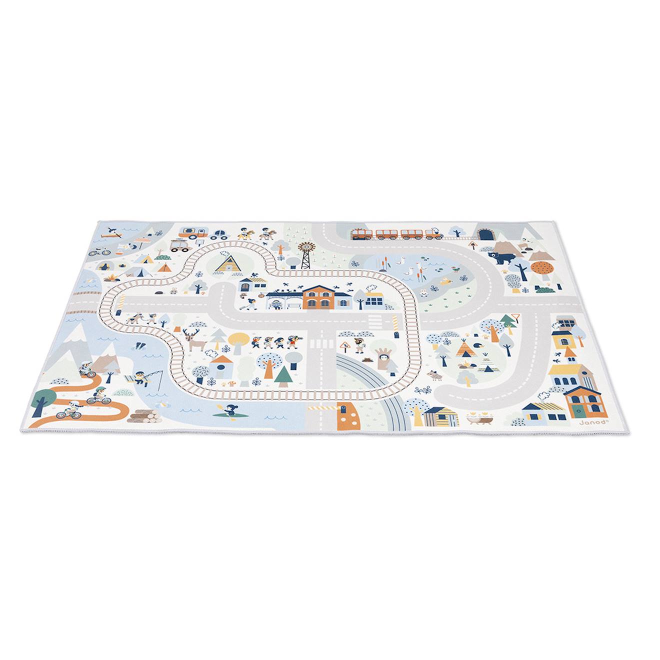 Tapis de jeu avec circuit, la vallée blanche multicolore