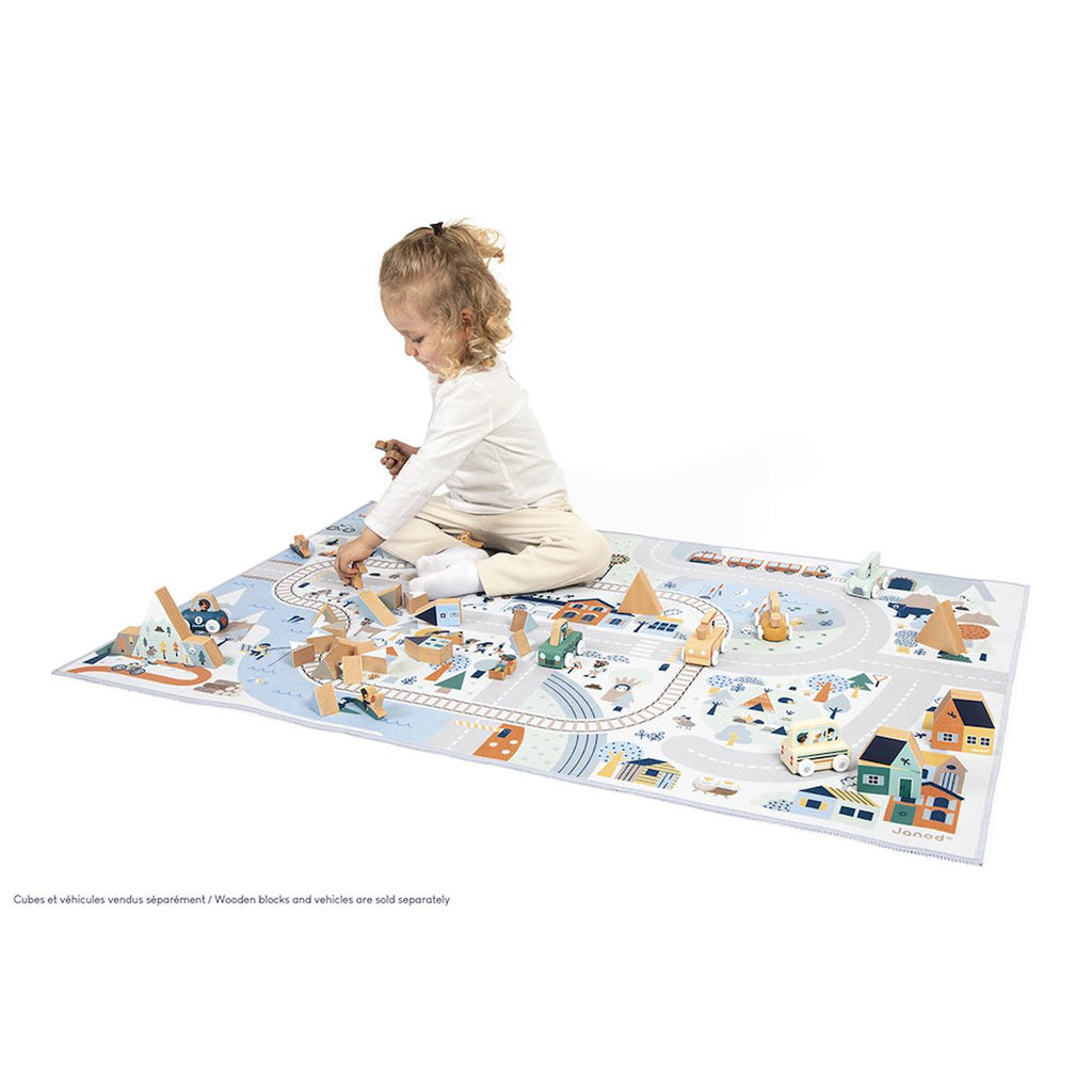 Tapis de jeu avec circuit, la vallée blanche multicolore