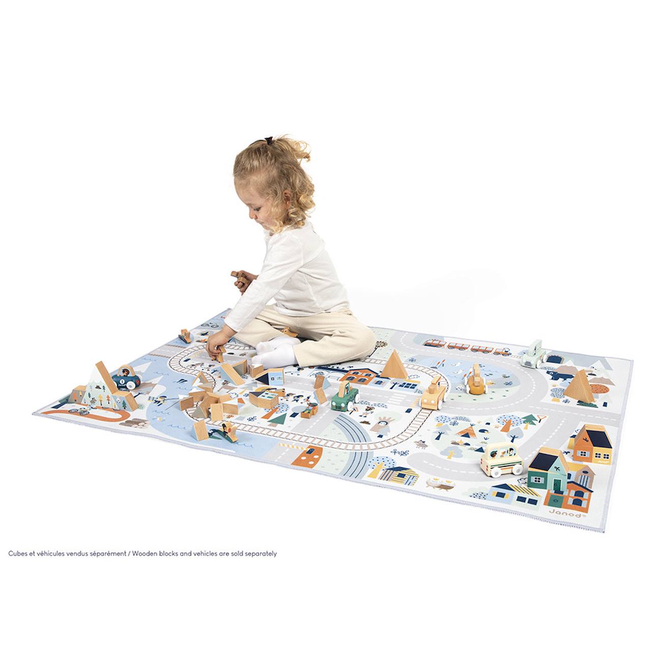 Tapis de jeu avec circuit, la vallée blanche multicolore
