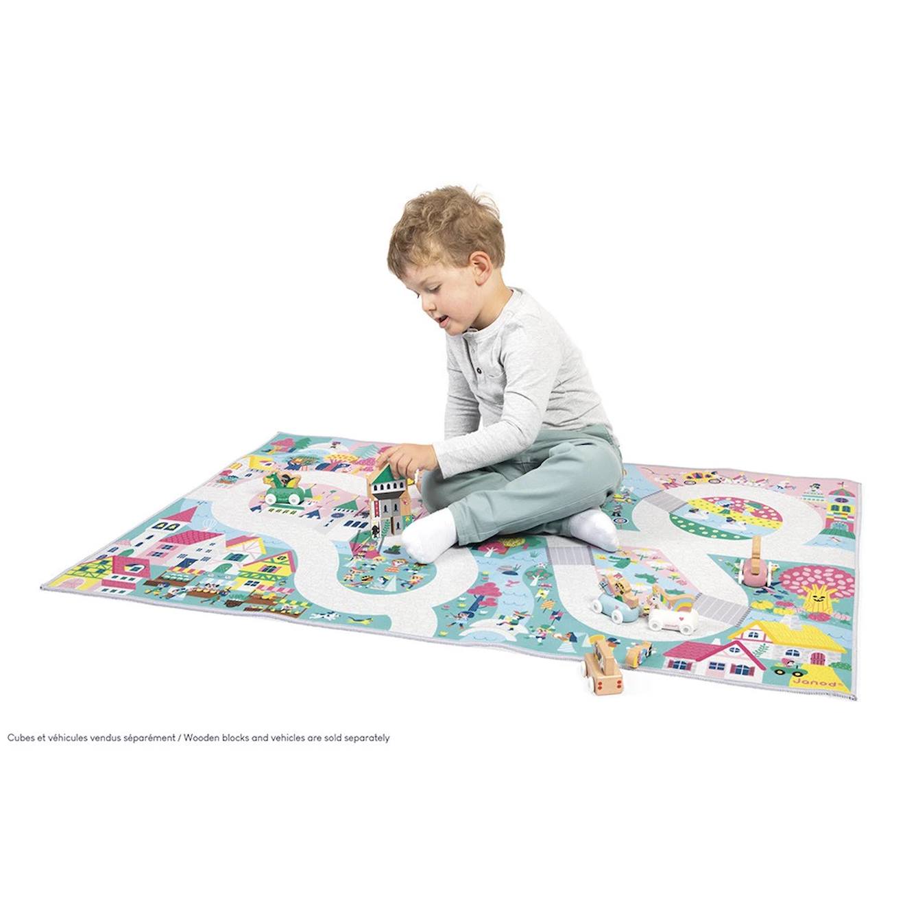 Tapis de jeu avec circuit le royaume enchanté multicolore