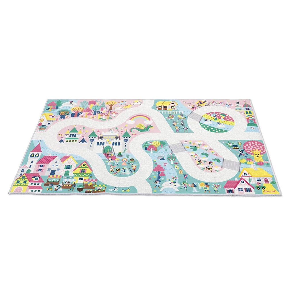 Tapis de jeu avec circuit le royaume enchanté multicolore