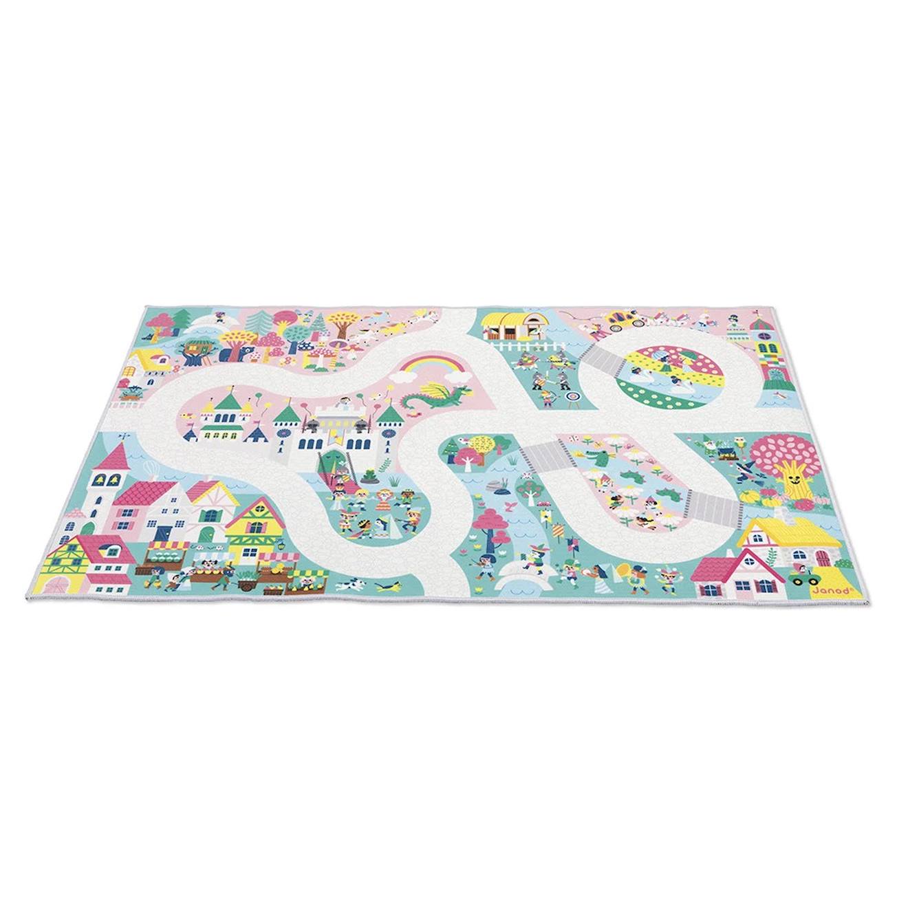 Tapis de jeu avec circuit le royaume enchanté multicolore