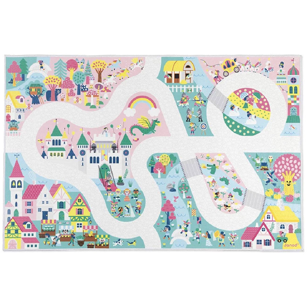 Tapis de jeu avec circuit le royaume enchanté multicolore