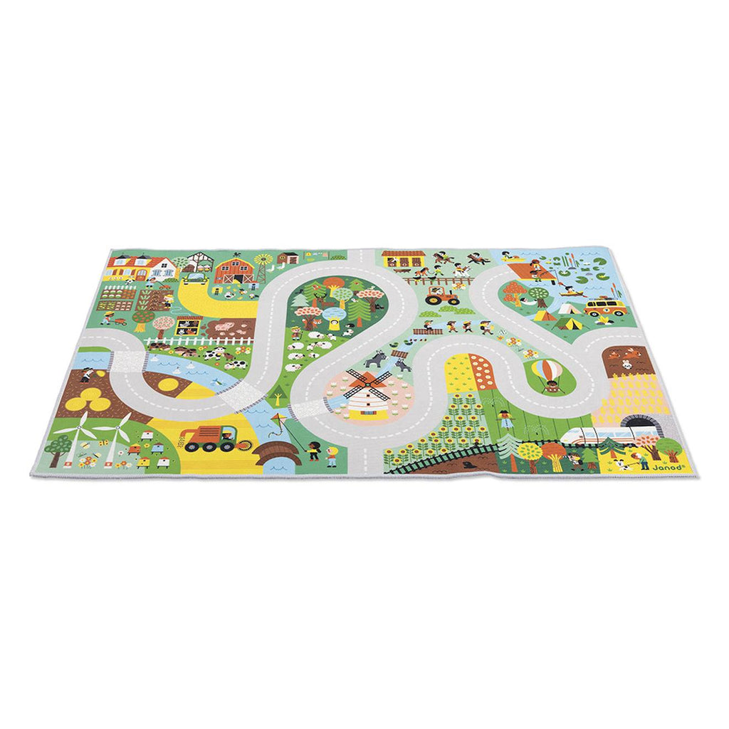 Tapis de jeu enfant avec circuit, la campagne multicolore