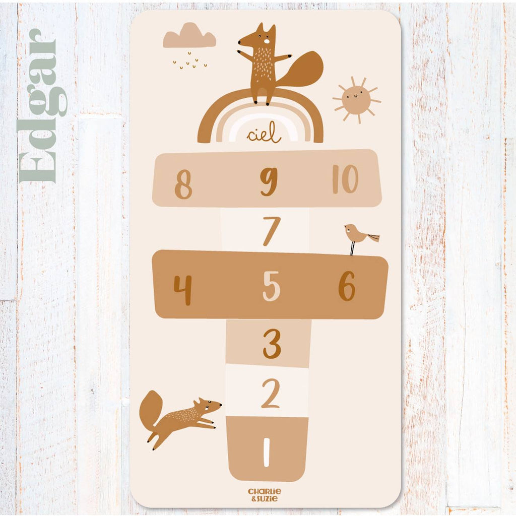 Tapis de jeu marelle edgar le renard multicolore