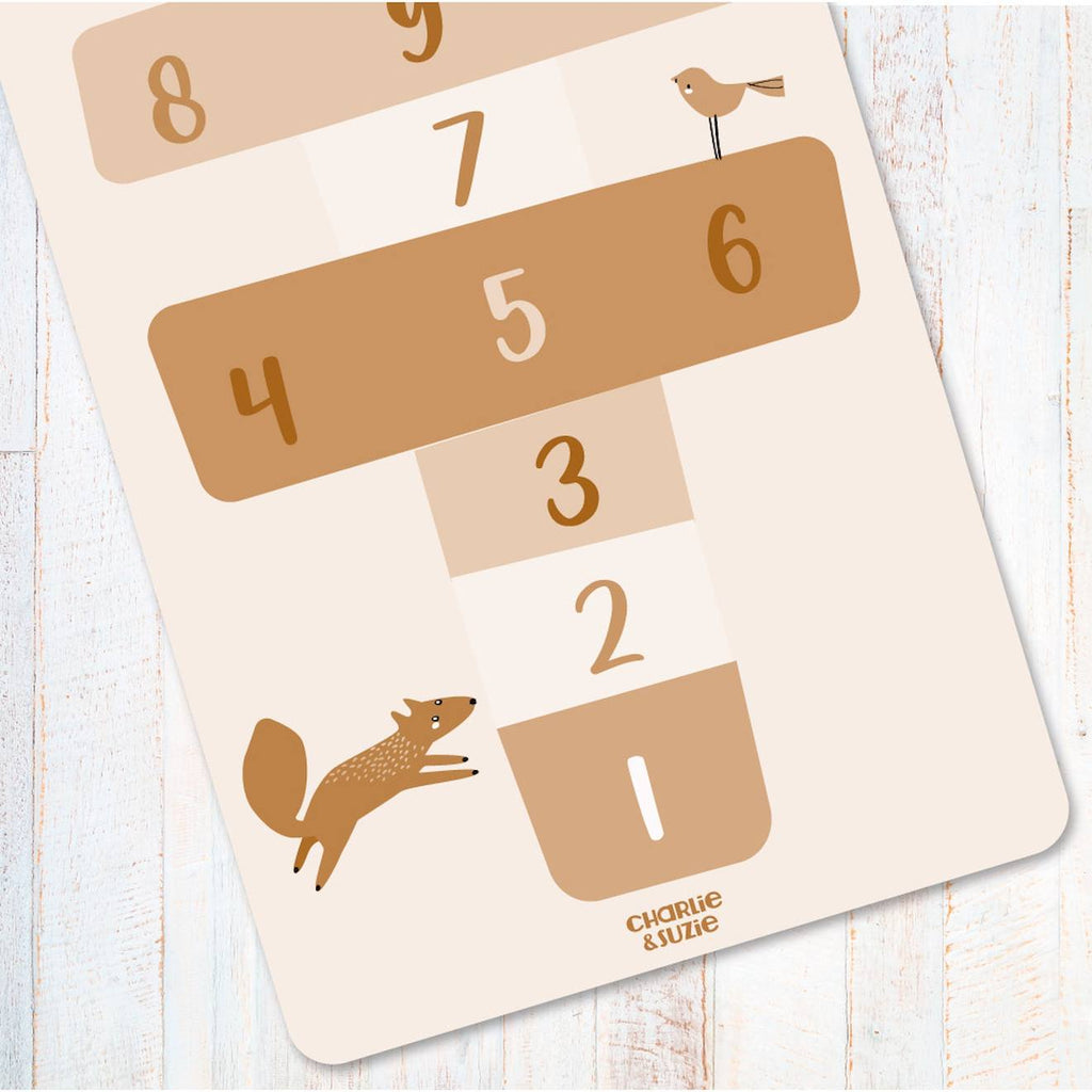 Tapis de jeu marelle edgar le renard multicolore