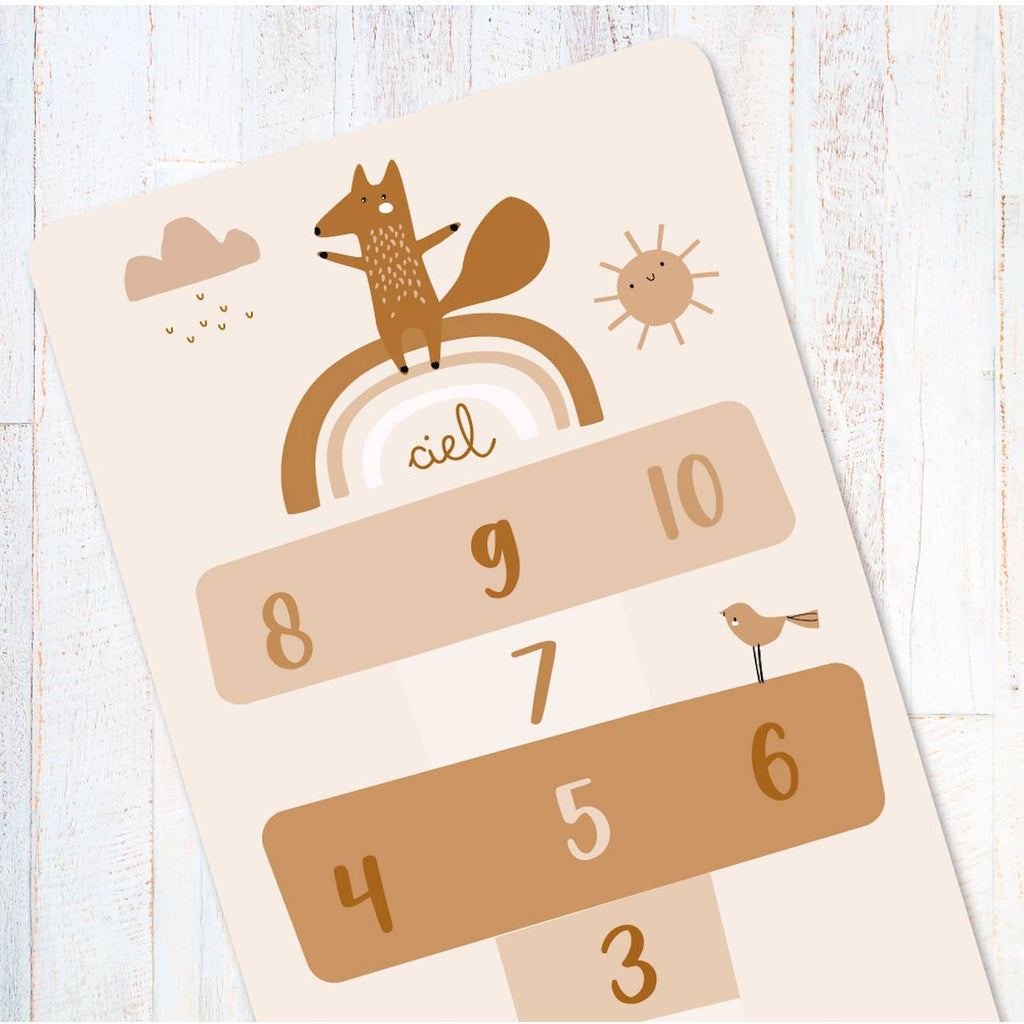 Tapis de jeu marelle edgar le renard multicolore