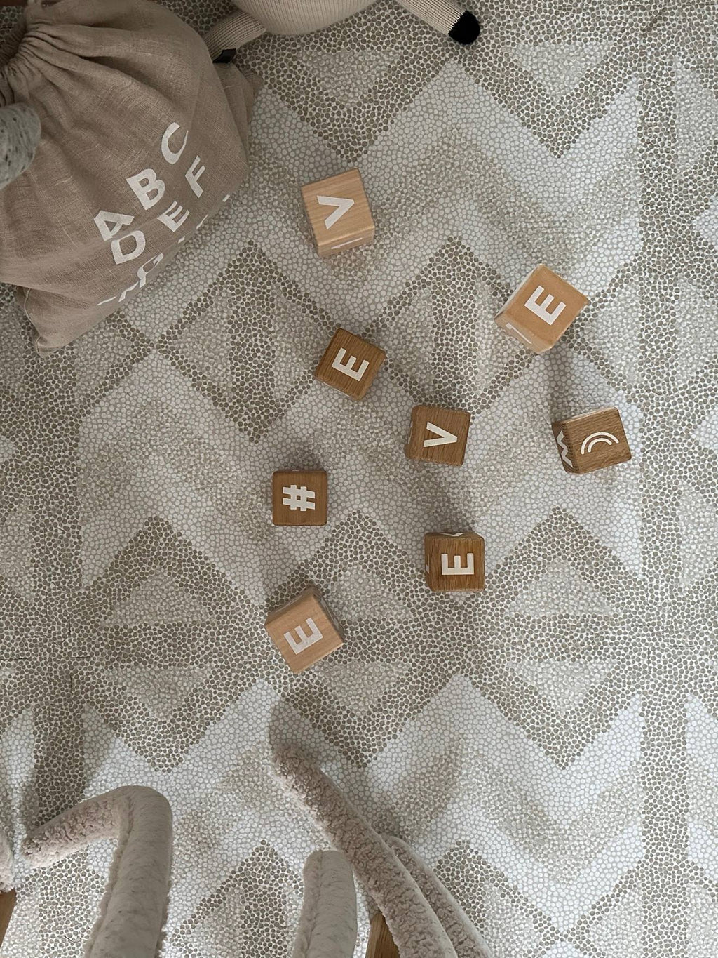 Tapis de jeu puzzle kilim vert