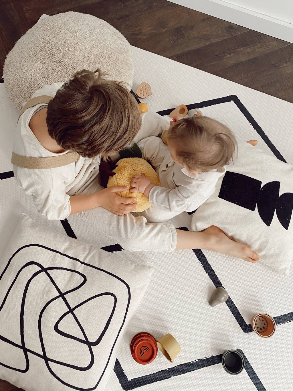 Tapis de jeu puzzle écru