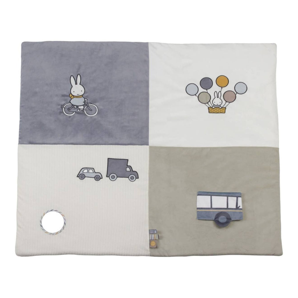 Tapis de jeux pour parc - fluffy bleu et vert