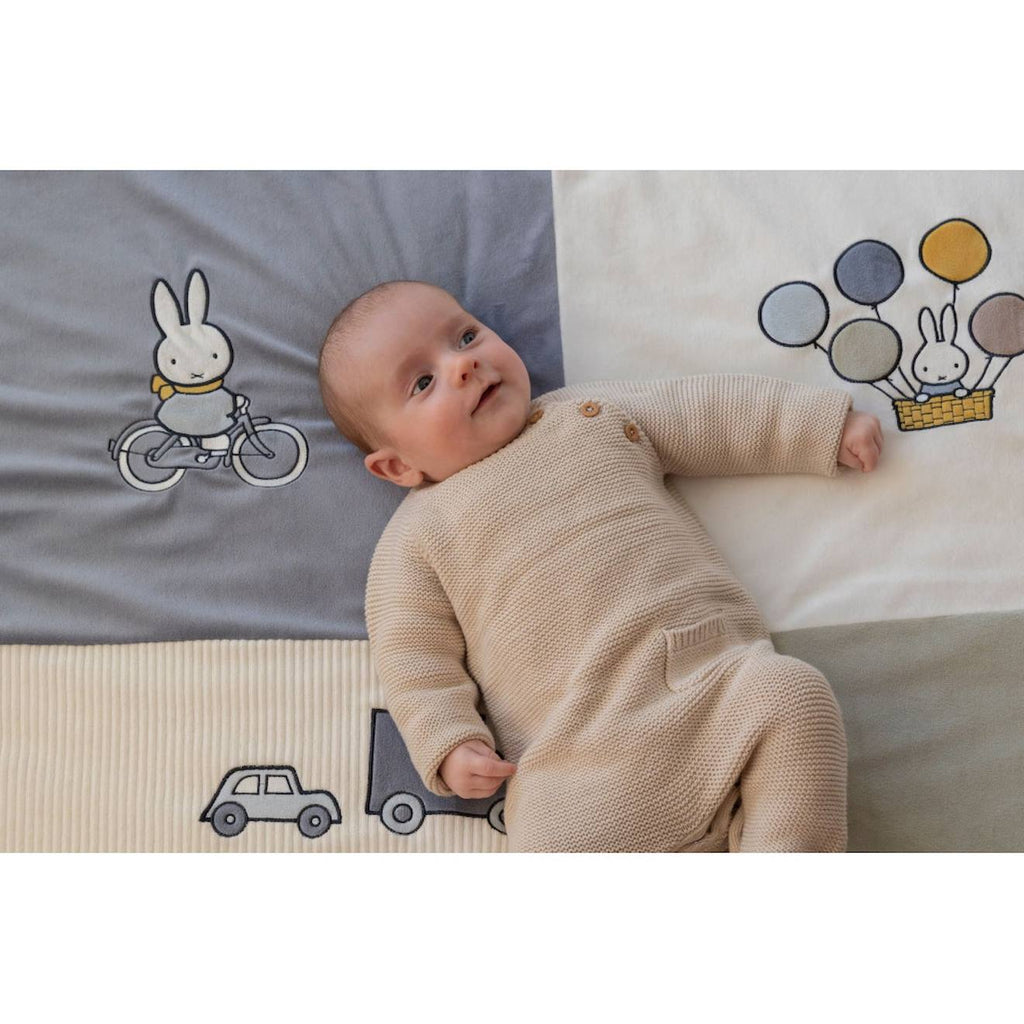 Tapis de jeux pour parc - fluffy bleu et vert