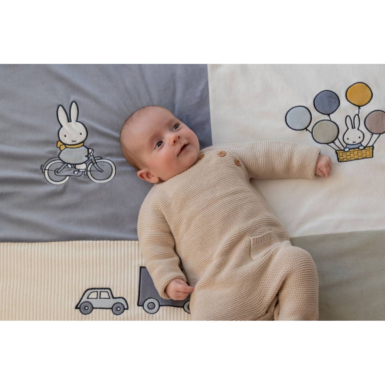 Tapis de jeux pour parc - fluffy bleu et vert