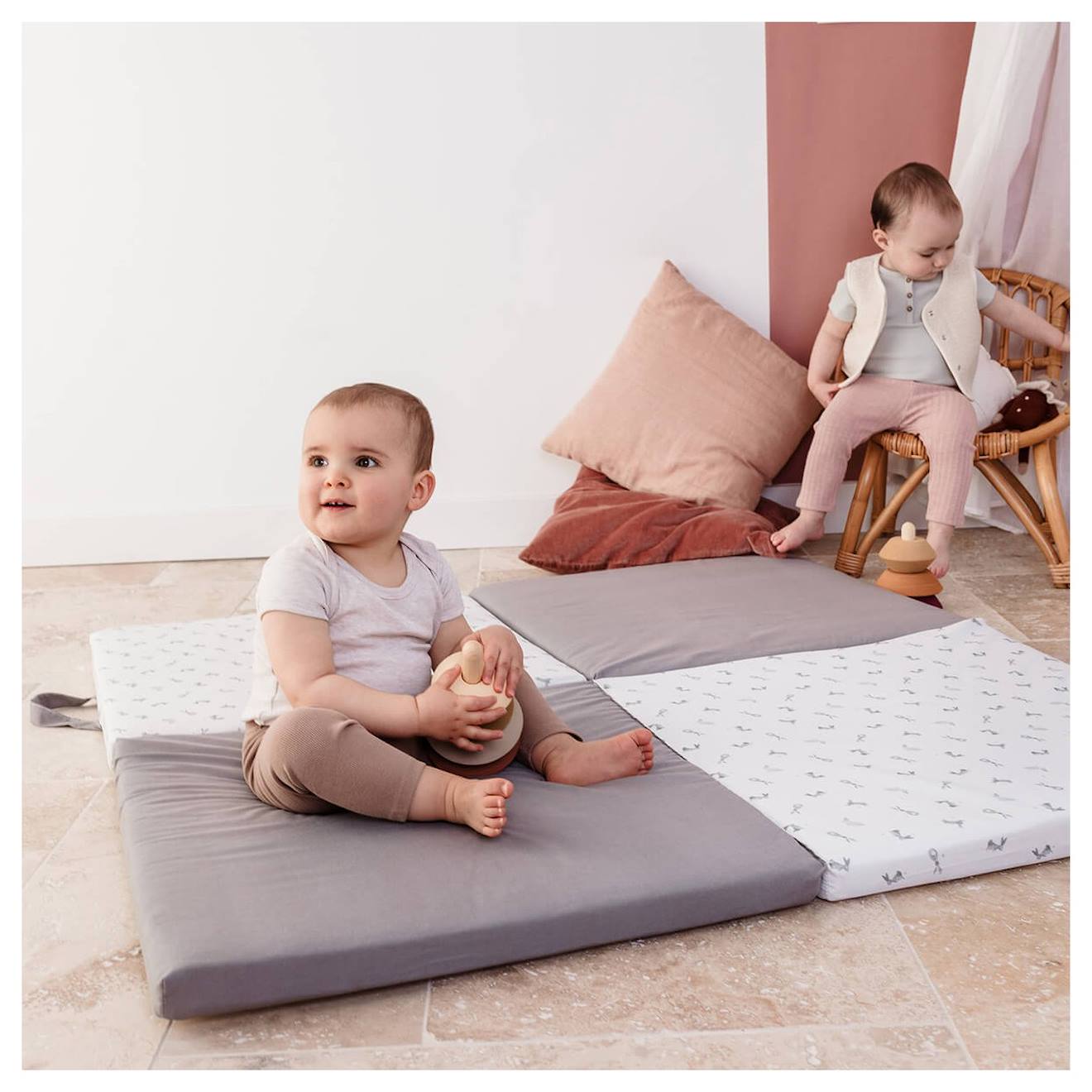 Tapis de motricité évolutif 3 en 1 lapins
