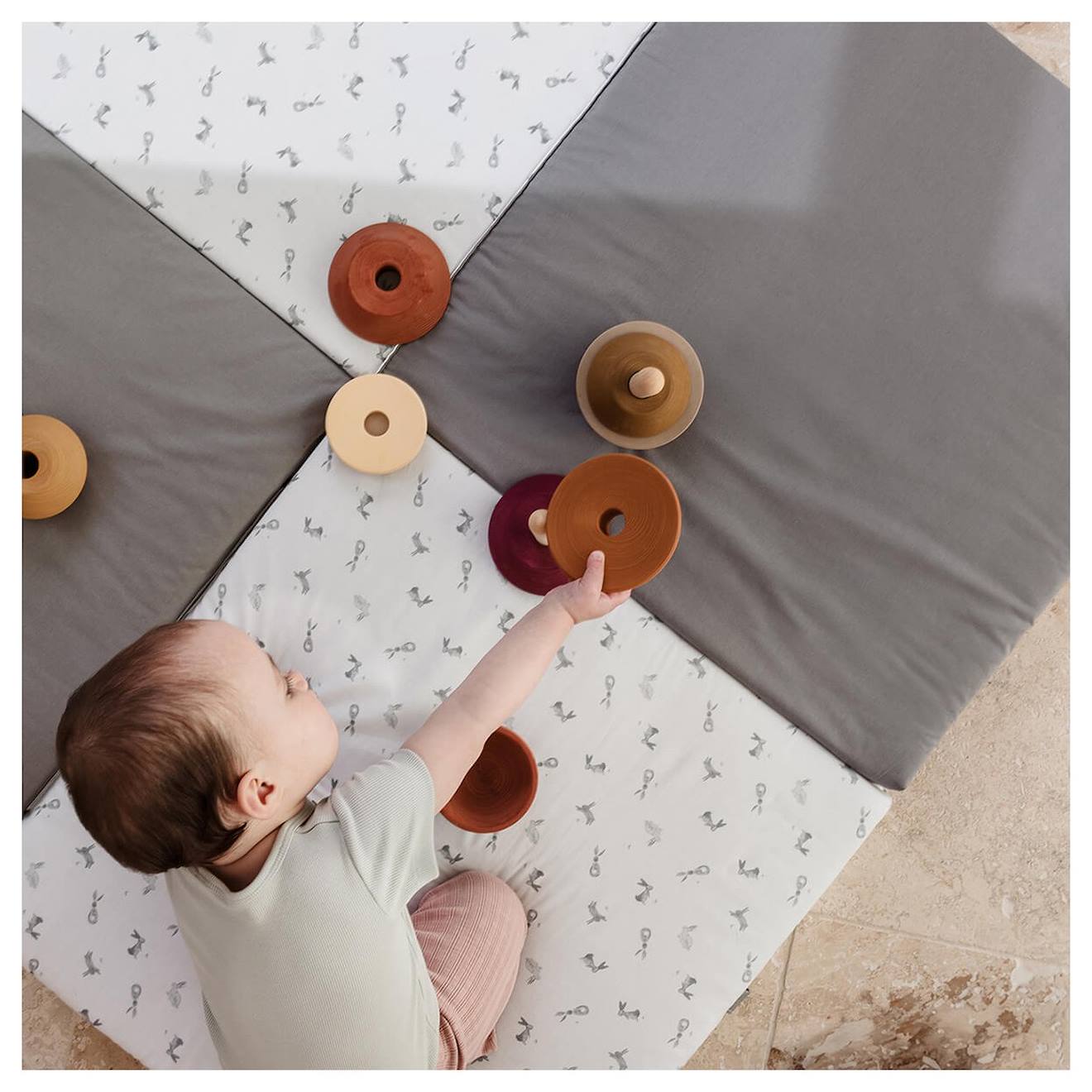 Tapis de motricité évolutif 3 en 1 lapins
