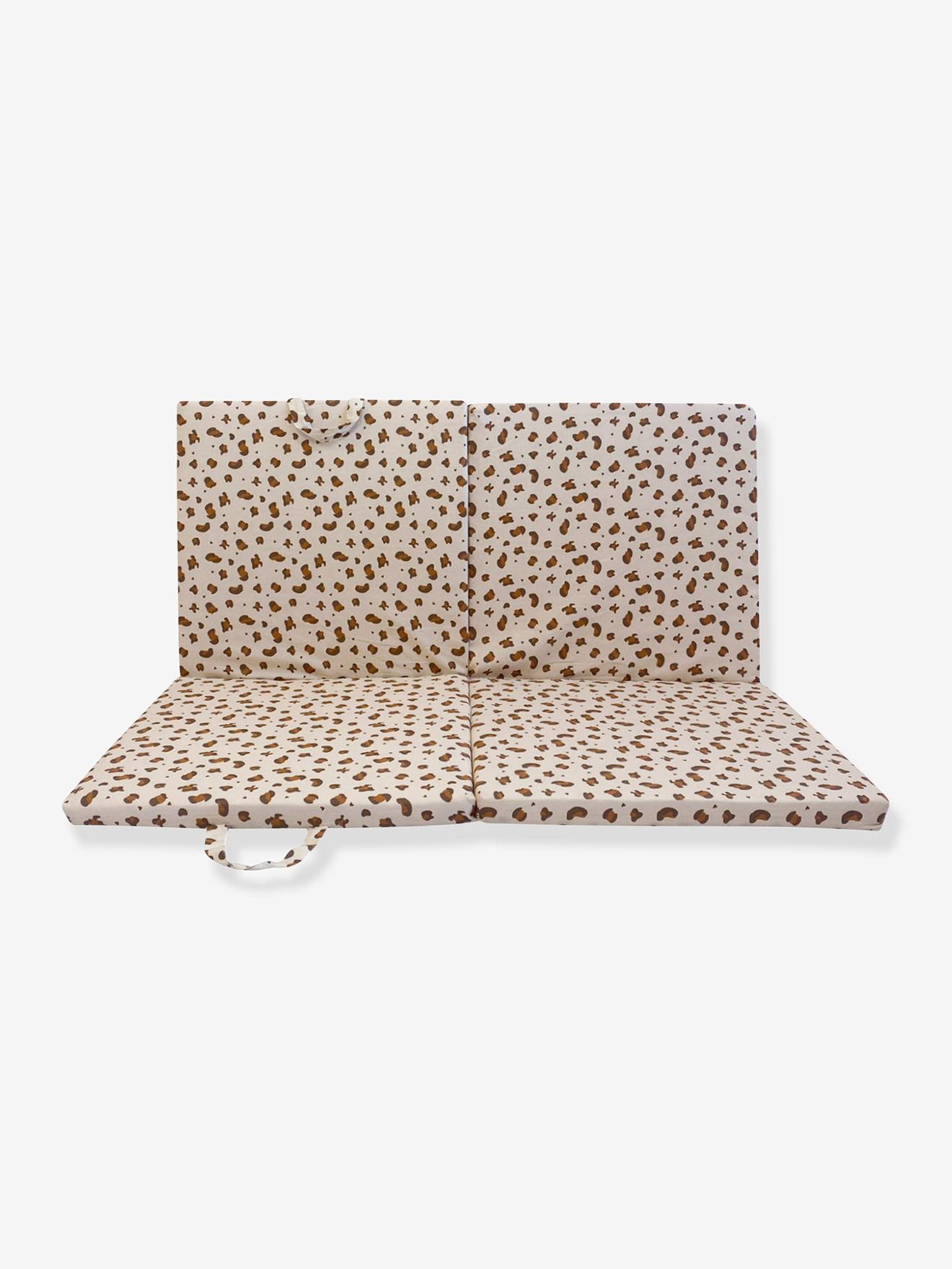 Tapis de motricité leopard beige imprimé