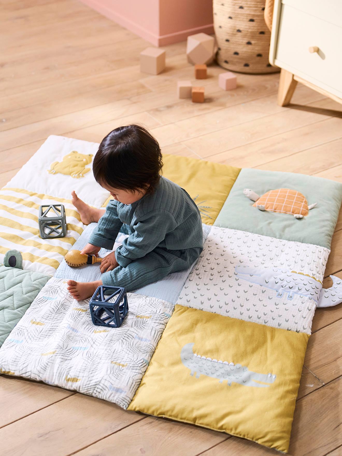 Tapis de sol / fond de parc matelassé trek multicolore