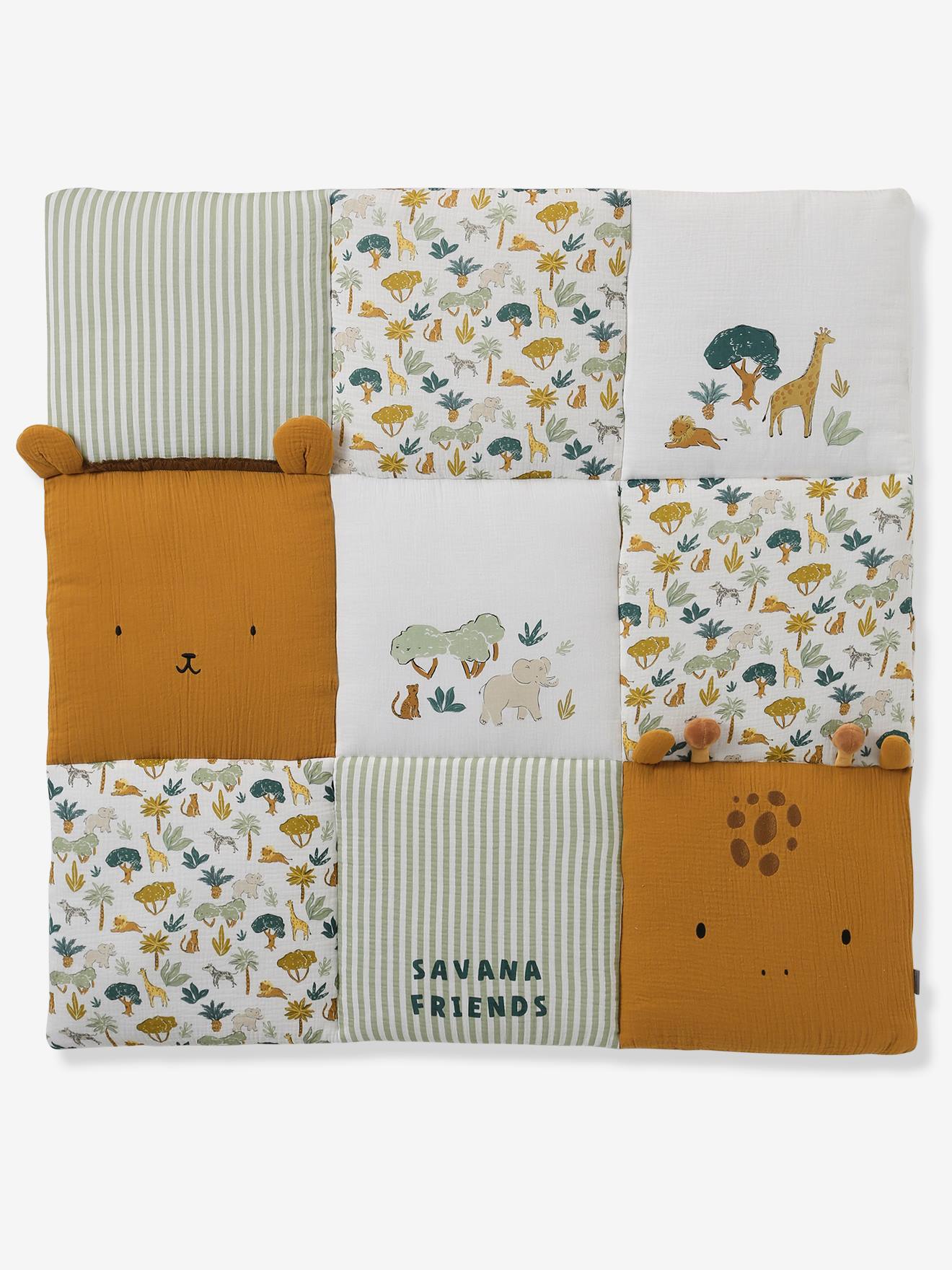 Tapis de sol / fond de parc patchwork savana multicolore