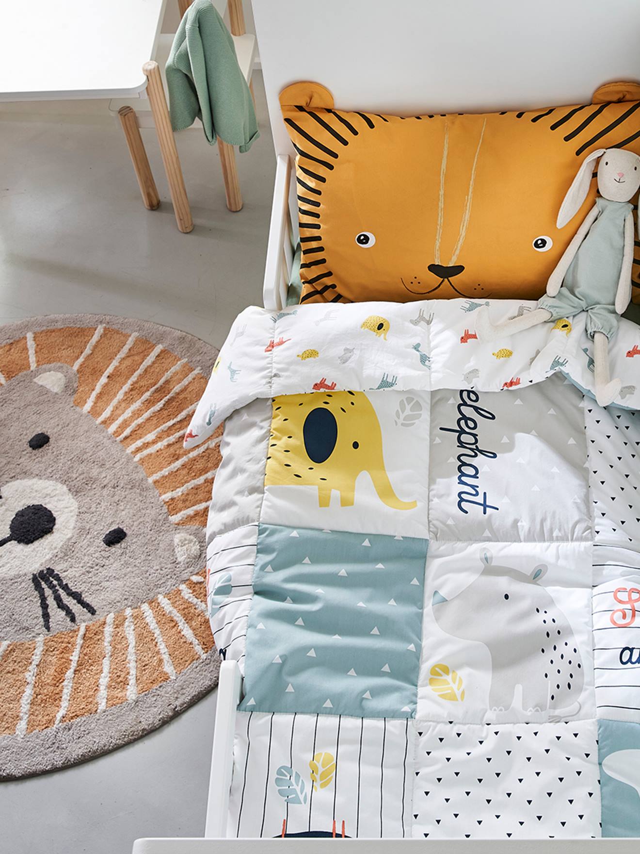 Tapis de sol patchwork jungle baby multicolore