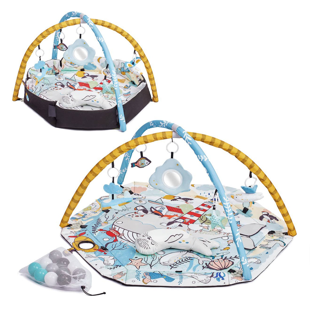 Tapis d'éveil 2 en 1 - tapis sensoriel pour bébé multicolore