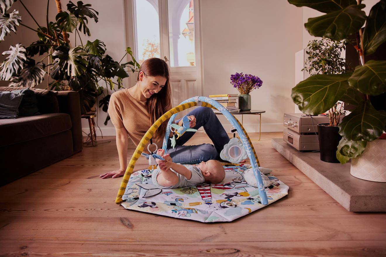 Tapis d'éveil 2 en 1 - tapis sensoriel pour bébé multicolore