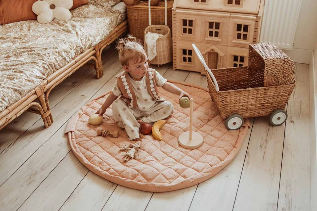 Tapis d'éveil 3 en 1 fleuri orange