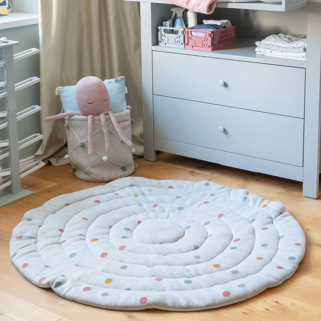 Tapis d'éveil à pois multicolore