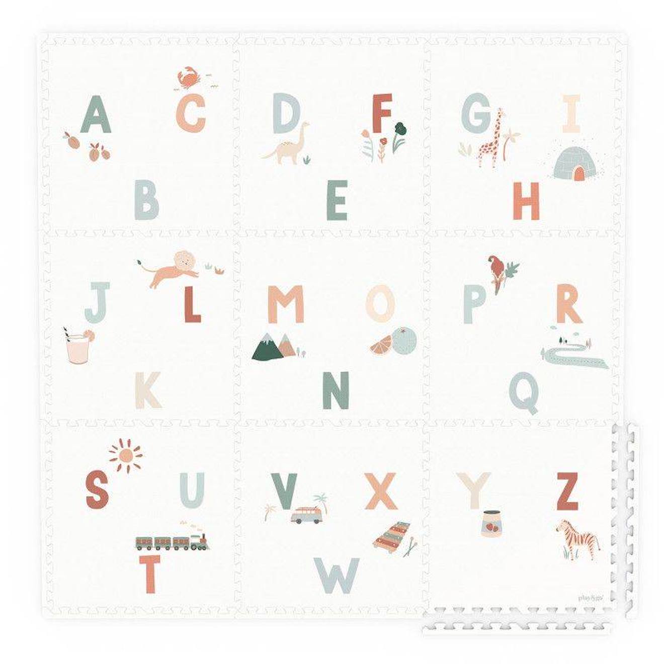 Tapis d'éveil alphabet double face en eva multicolore