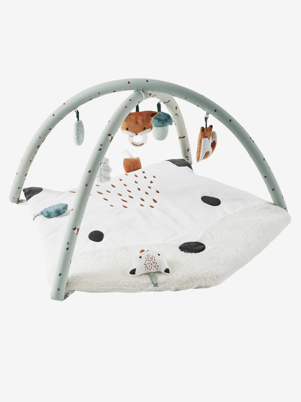 Tapis d'éveil animal vert gris