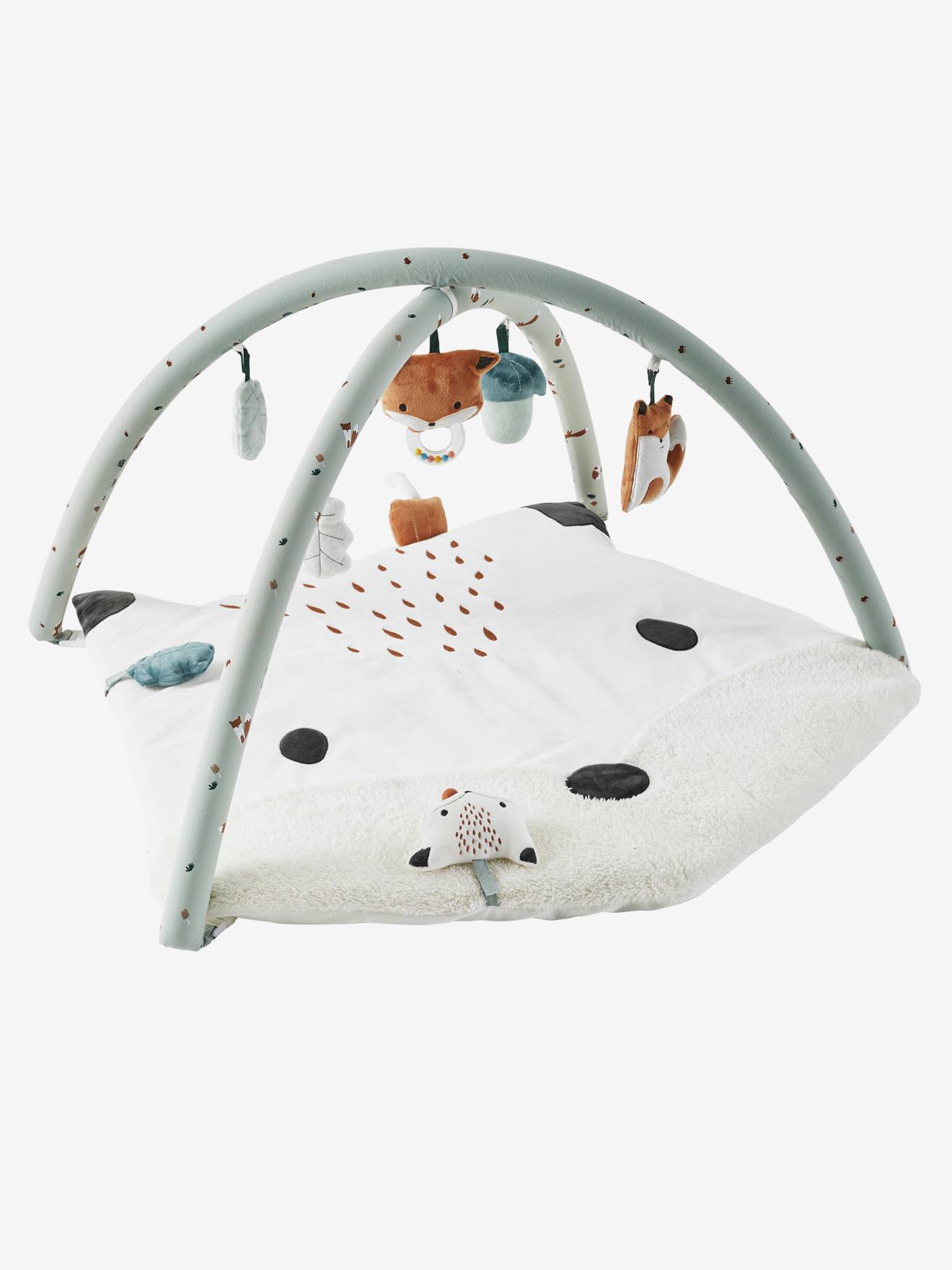 Tapis d'éveil animal vert gris