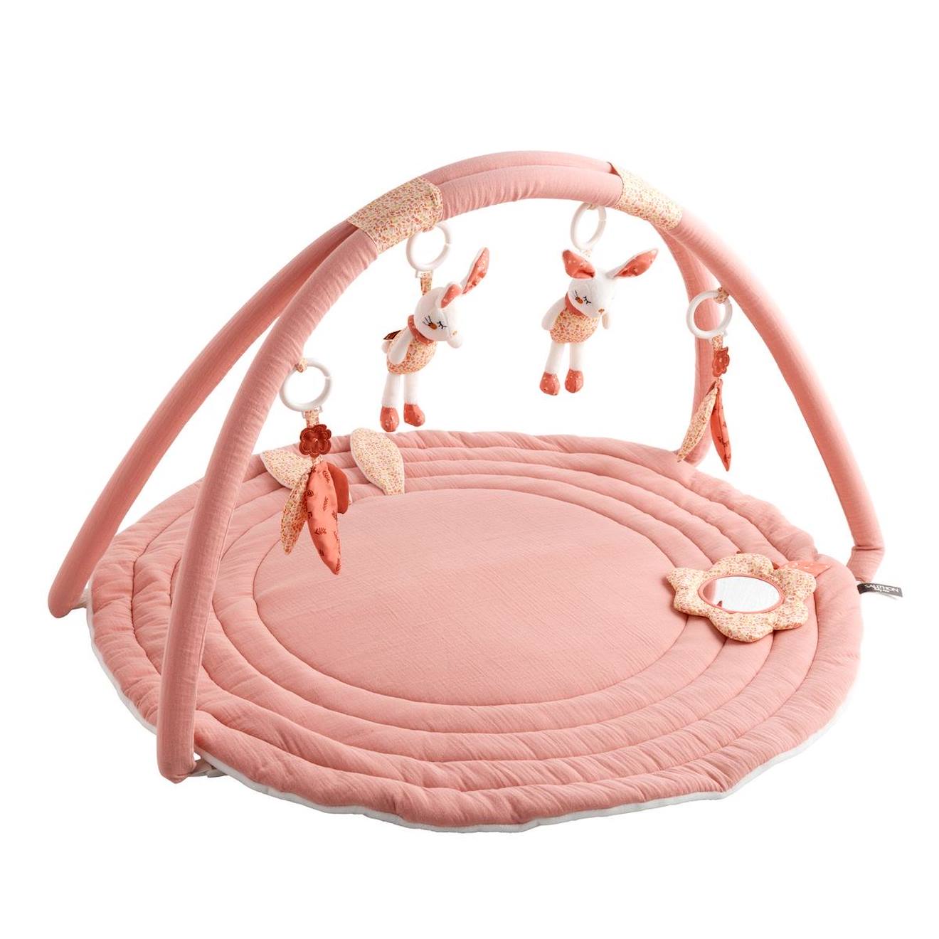 Tapis d'éveil avec arches en coton - esmée rose