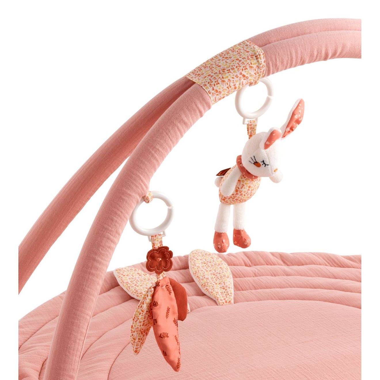 Tapis d'éveil avec arches en coton - esmée rose