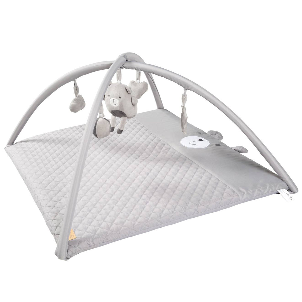 Tapis d'éveil avec arches et 5 jouets suspendus Roba style gris argenté - ourson sammy
