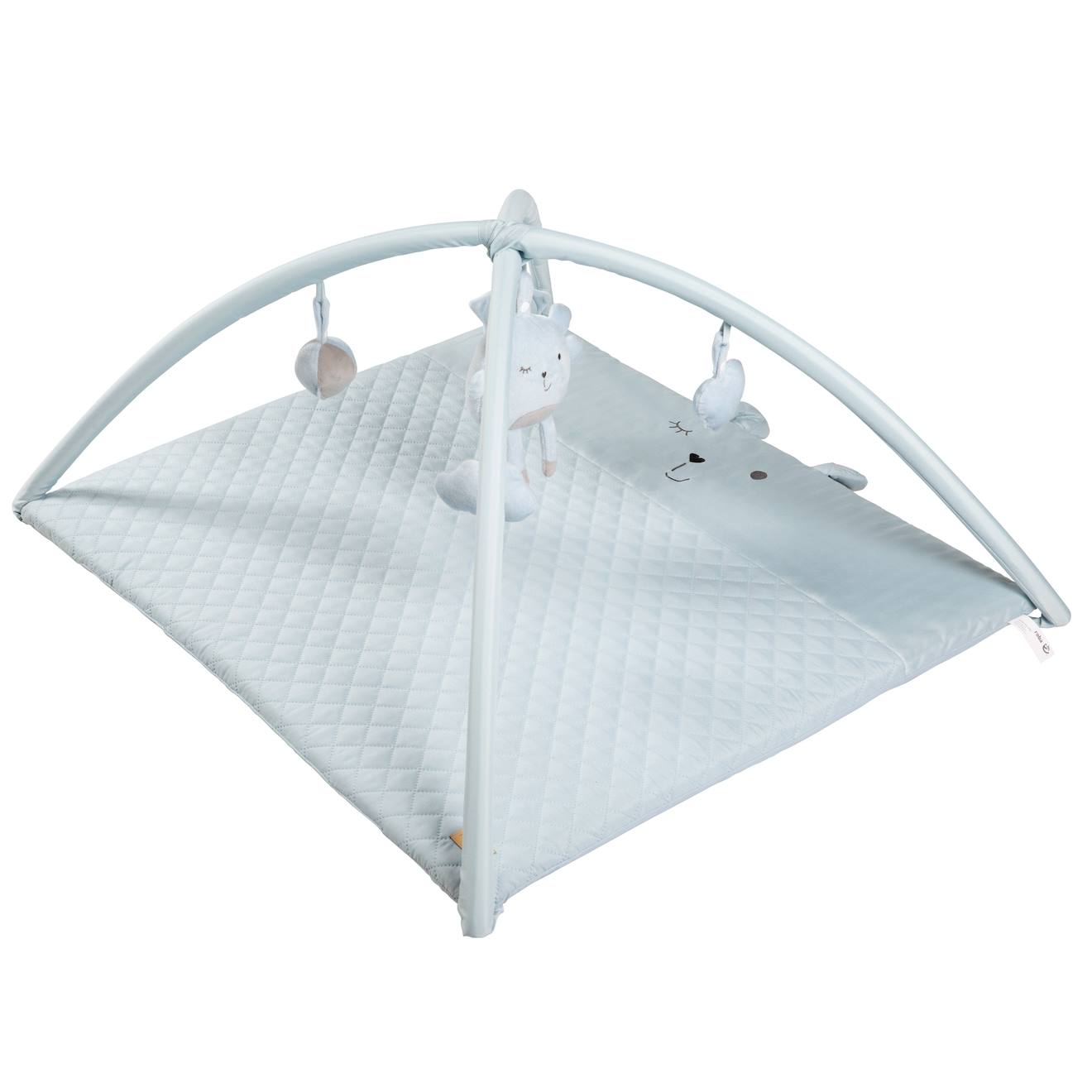 Tapis d'éveil avec arches et 5 jouets suspendus Roba style bleu clair - ourson benny
