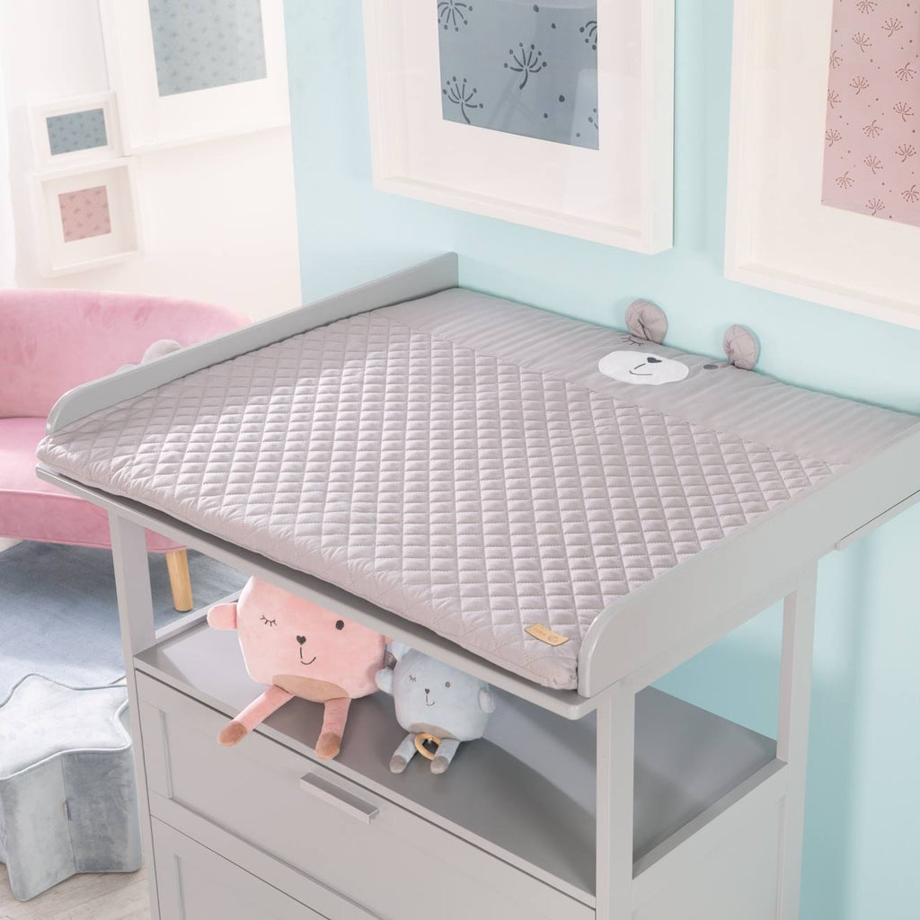 Tapis d'éveil avec arches et 5 jouets suspendus Roba style gris argenté - ourson sammy