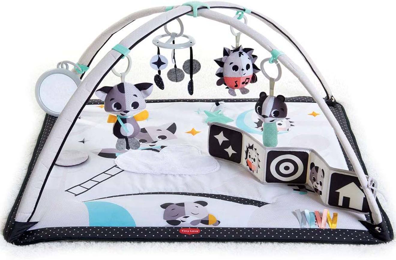 Tapis d'éveil bébé musical gymini, collection black & white magical tales