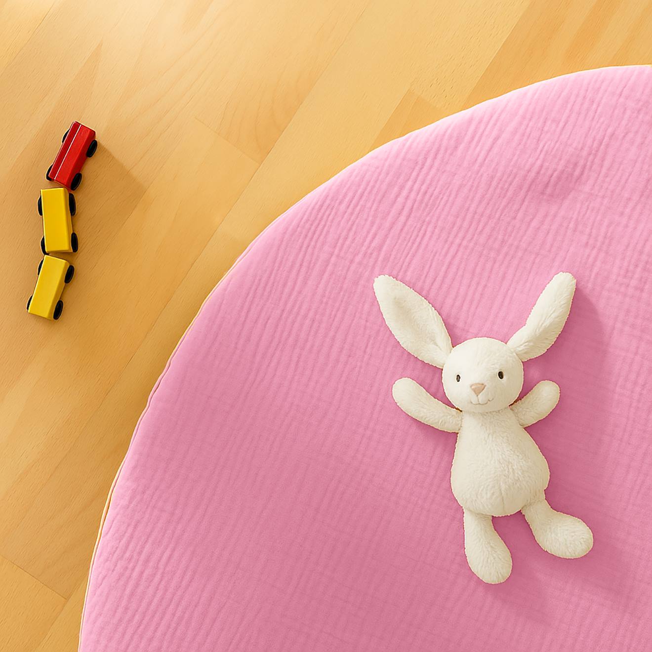 Tapis d'éveil en coton bio rose