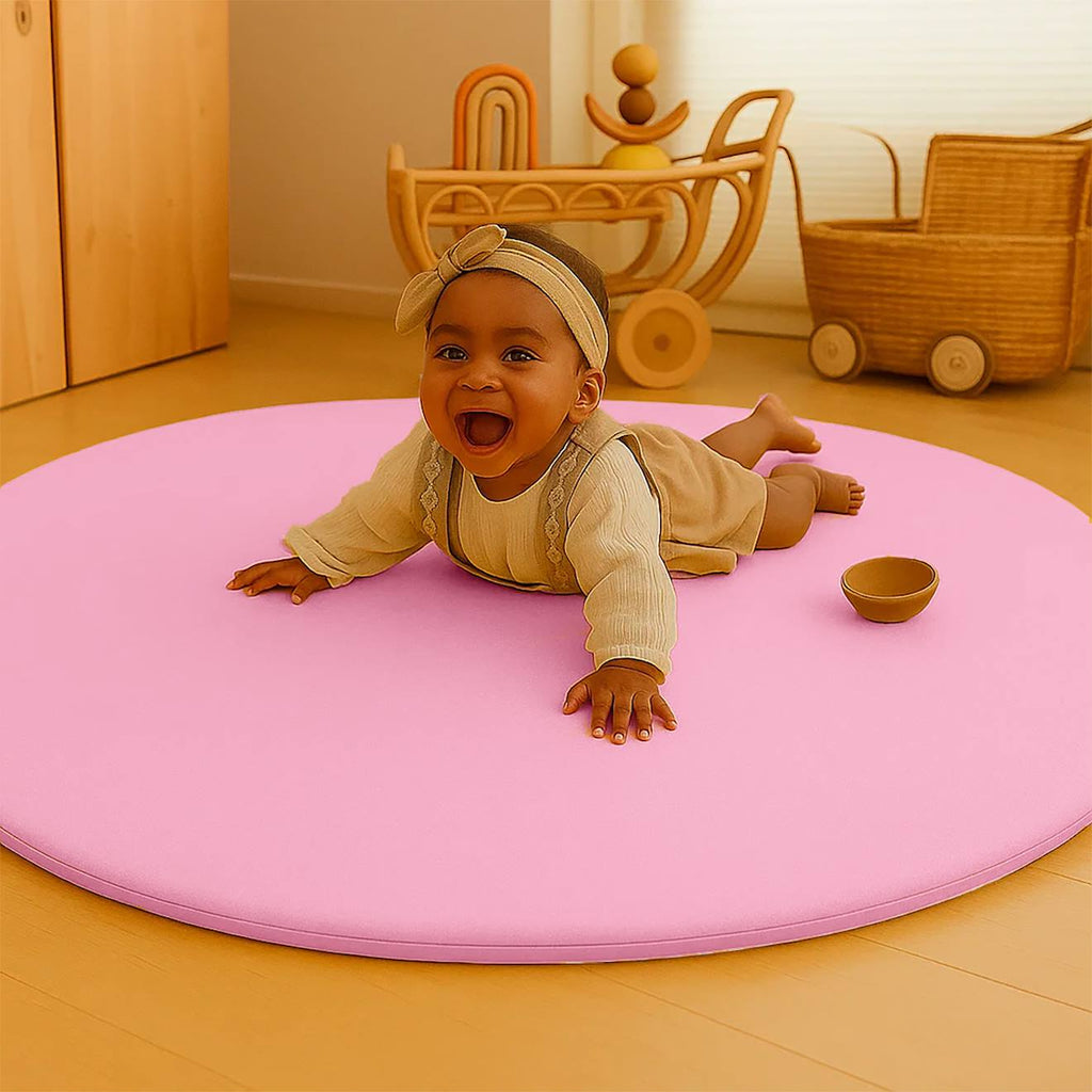 Tapis d'éveil en coton bio rose