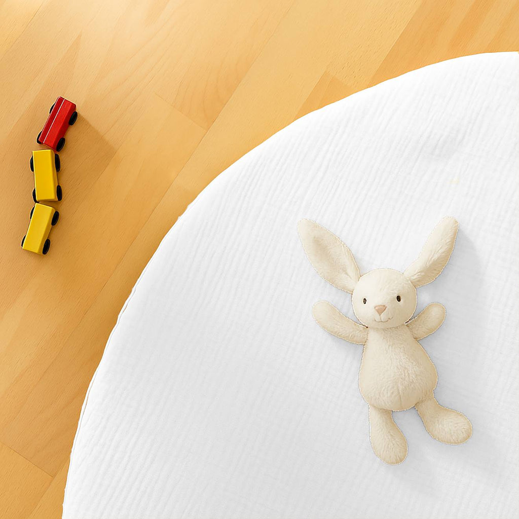 Tapis d'éveil en coton bio blanc