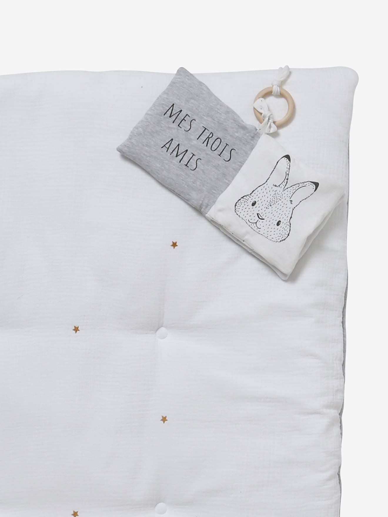 Tapis d'éveil en gaze de coton bio* mini compagnie gris