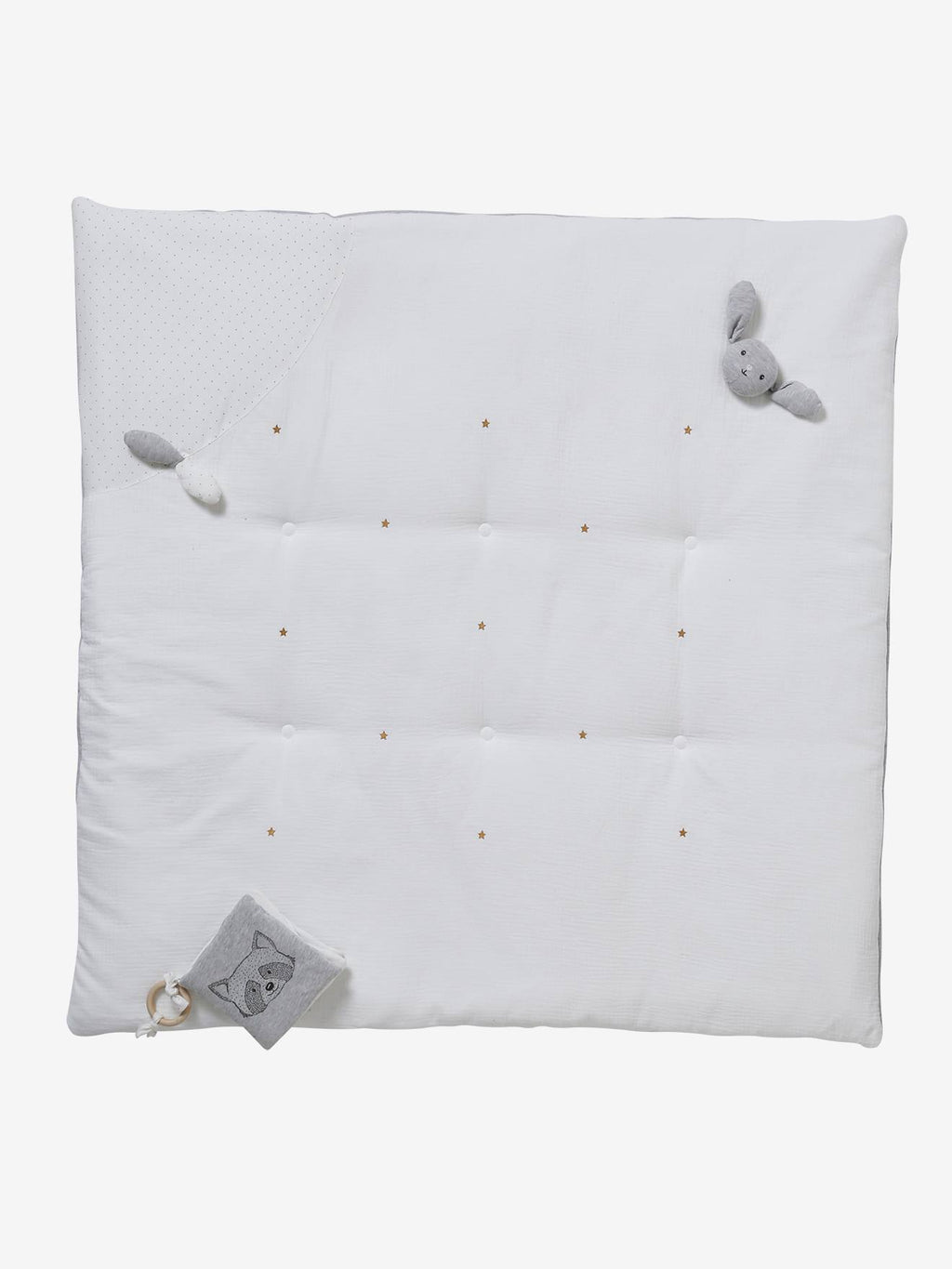 Tapis d'éveil en gaze de coton bio* mini compagnie gris