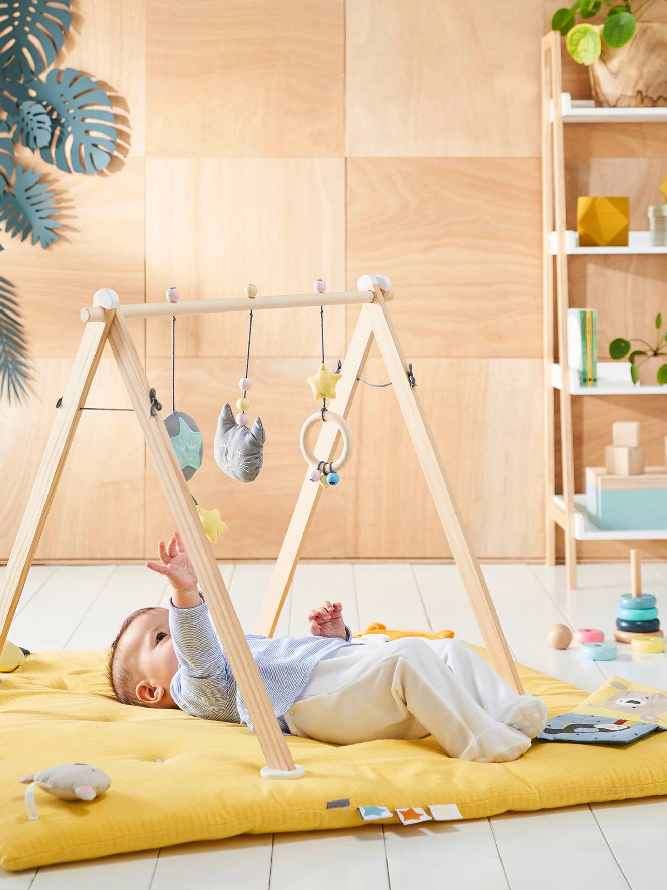 Tapis d'éveil en lange tropik moutarde