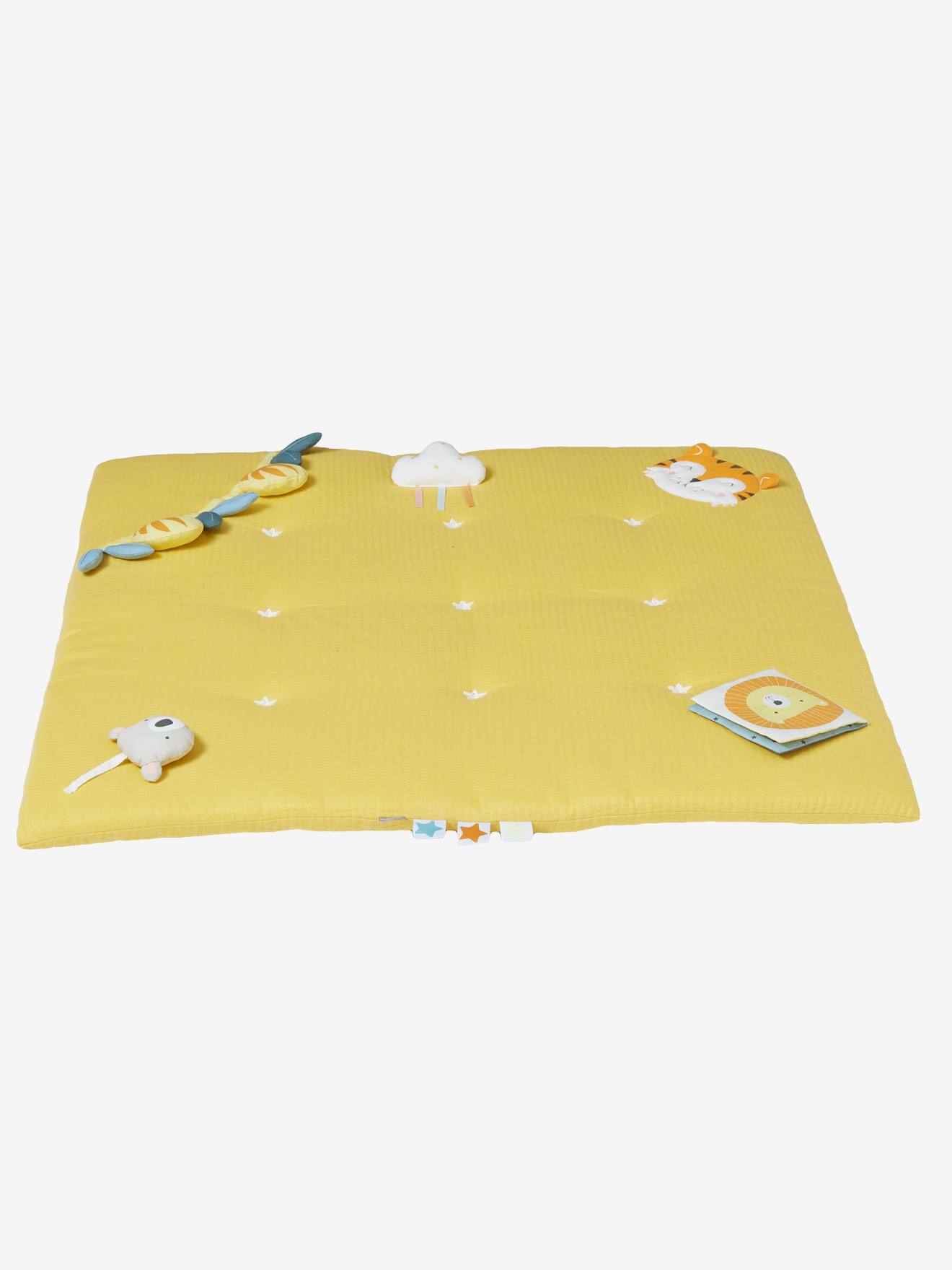 Tapis d'éveil en lange tropik moutarde