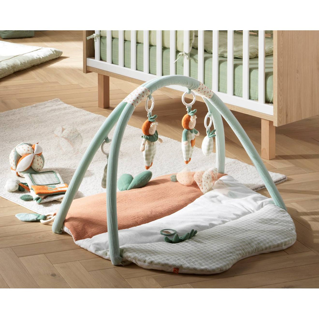 Tapis d'éveil en velours - botanica vert