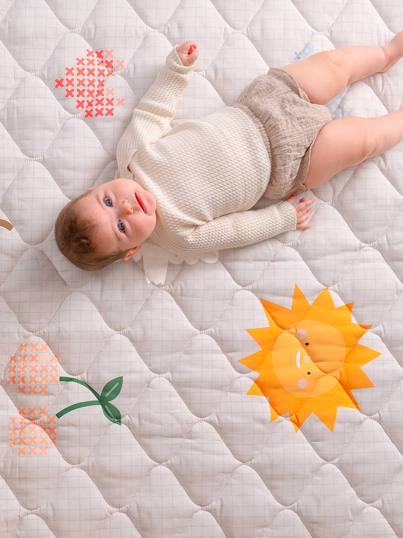 Tapis d'éveil matelassé XL multicolore