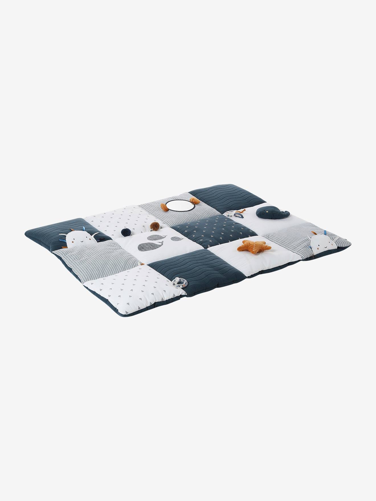 Tapis d'éveil moelleux et ludique navy sea